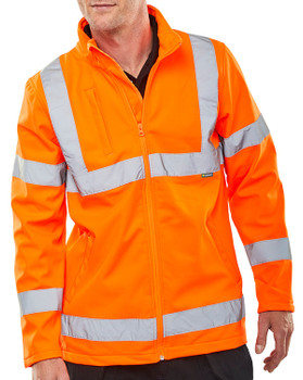 Beeswift Hi-Vis Soft Shell Lightweight Rail Spec Jacket Orange Size S SS20471ORS