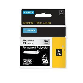 Dymo 622290 19mm Black on Clear Tape 622290