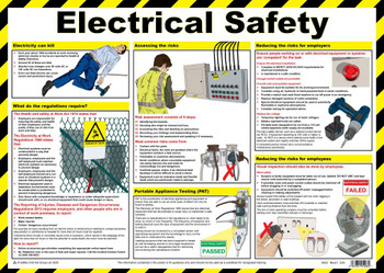 First Aid Electrical Safety Poster A2 Laminated A623