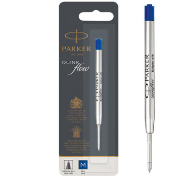 PARKER QUINKflow Ballpoint Pen Ink Refill Medium Tip Blue 12 Pack QUINKREFILLBLUE