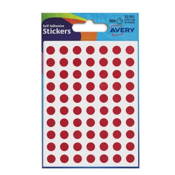 Avery 32-301 8 mm Round Red Stickers AVERY32301