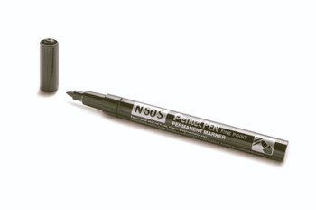 Pentel N50S 12 Pack Black Permanent Marker Fine Bullet Tip 0.5-1mm Line N50SA