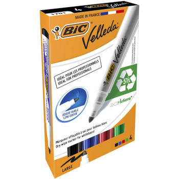 Bic Pack of 12 Ecolutions Velleda1701 Whiteboard Marker Bullet Tip 1.5mm Line As 904941