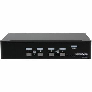 Startech 4 Port Displayport Kvm Switch W/ Audio Usb Keyboard Video Mouse Compute SV431DPUA