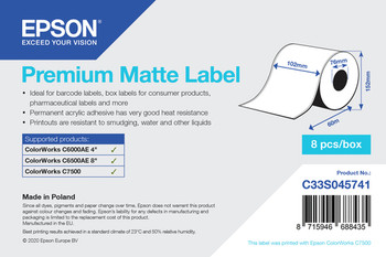 Epson C33S045741. Label Type: Self-Adhesive Printer Label Type: Continuous Label C33S045741