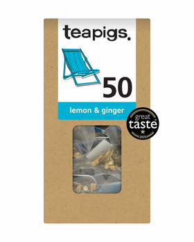 Teapigs Lemon and Ginger Envelope Tea Bags Pack of 50 14000000012984