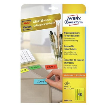 Avery L6041-20 Labels L604120 20SH L6041-20