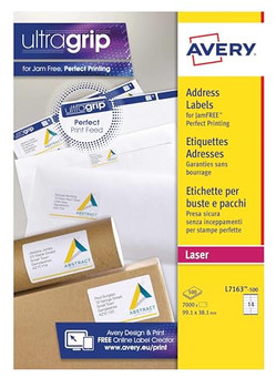 Avery L7163-500 Address Labels 500 sheets - 14 Labels per Sheet AVERYL7163-500