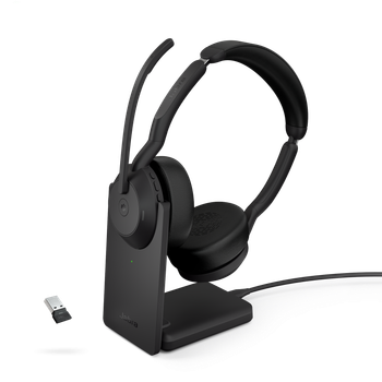 Jabra Evolve2 55 Link 380 USB-A MS Stereo Headset and Stand EVOLVE255AMSSTEREOSTAND