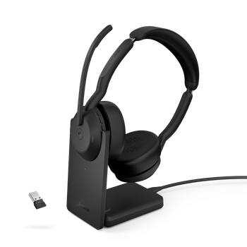 Jabra Evolve2 55 Link 380 USB-A MS Stereo Headset and Stand EVOLVE255AMSSTEREOSTAND