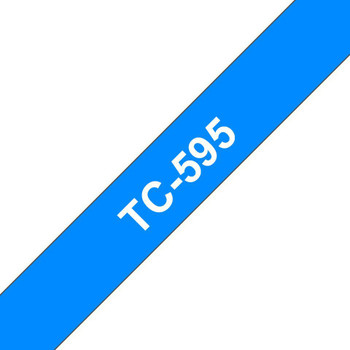 Brother TC595 Gloss Laminat 9mm. White/Blue TC595