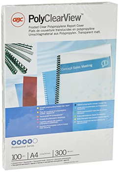 GBC IB386848 PolyClearView Binding Covers 300 Micron A4 Frosted 100 Pack IB386848