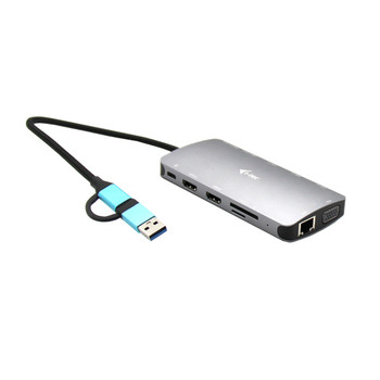 I-Tec Usb 3.0 Usb-C/Thunderbolt 3X Display Metal Nano Dock With Lan + Power Deli CANANOTDOCKPD