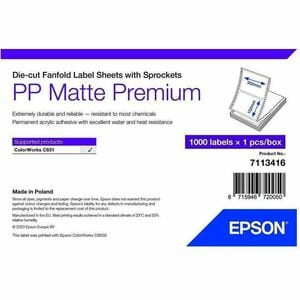 Epson Multipurpose Label 152 Mm Height X 203 Mm Width Permanent Adhesive Rectang 7113416