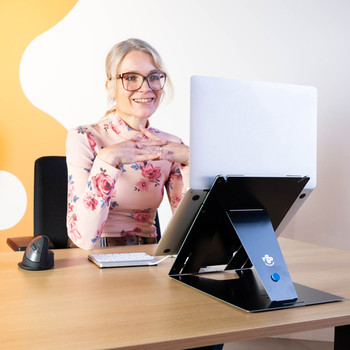 R-Go Tools R-Go Riser Duo Tablet And Laptop Stand Black RGORIDUOBL