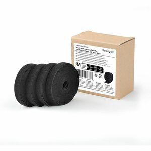 Startech  4-Pack 15Ft 4.6M Hook And Loop Roll 0.5In Wide Black Cut-To-Size Reusa HKLP15054PK