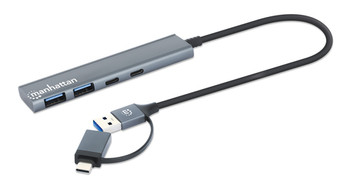 Manhattan Usb-C & Usb-A Combo Dock/Hub Ports 4: Usb-A X2 And Usb-C X2 5 Gbps Usb 181075