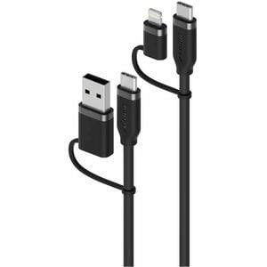 Alogic 1.50 M Lightning/Usb/Usb-C Data Transfer Cable 1 Cable for Mobile Device ELSI4IN1U2BK1.5