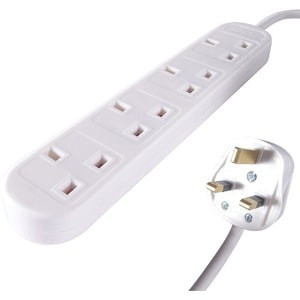 Group Gear 5M Ext. Block  To 4X Socket White 27-4050