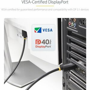 Startech 2M Displayport 2.1 Cable Vesa Certified Dp40 Displayport Cable W/Uhbr10 DP21-2M-DP40-CABLE