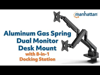 Manhattan Dual Desk Mount for Tv & Monitors Full Motion Gas Spring With Built-In 461887