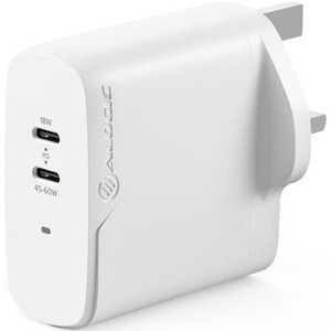 Alogic 63W Dual Usb-C Port Gan Charger Laptop Iphone Ipad Smartphone WCG2X63-UK