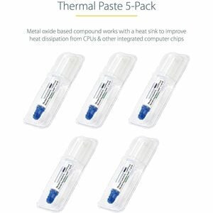 Startech Thermal Paste Pack Of 5 Syringes 1.5G/Ea Metal Oxide Heat Sink Compound SILV5-THERMAL-PASTE