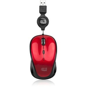 Adesso IMOUSE S8R Mouse Usb 2.0 Optical 3 ButtonS Red Cable 1600 Dpi Scroll Whee IMOUSE S8R