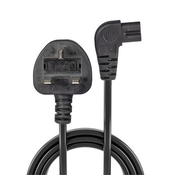 Lindy 3M  3 Pin Plug To Right Angled Iec C7 Mains Power Cable Black 3 M Power 30457