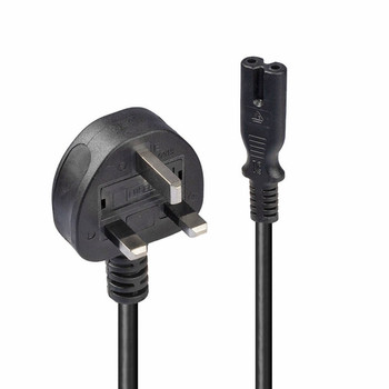 Lindy 1M  3 Pin Plug To Iec C7 Mains Power Cable Black. Cable Length: 1 M Conn 30443