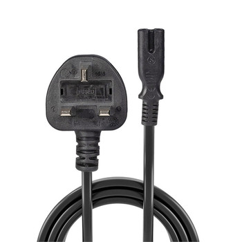 Lindy 1M  3 Pin Plug To Iec C7 Mains Power Cable Black. Cable Length: 1 M Conn 30443