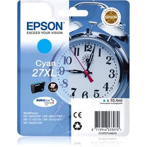 Epson Alarm Clock Singlepack Cyan 27Xl Durabrite Ultra Ink. Cartridge Capacity: C13T27124012