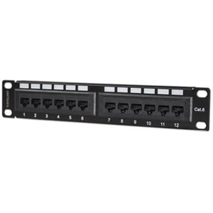 Intellinet Patch Panel Cat6 10" Utp 1U 12-Port Black 12 X Rj-45 1U High 10" Wide 720748