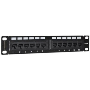 Intellinet Patch Panel Cat6 10" Utp 1U 12-Port Black 12 X Rj-45 1U High 10" Wide 720748