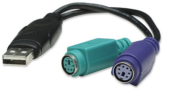 Manhattan Usb-A To Ps/2 Converter Cable 15Cm Male To Female Black Connects Two P 179027