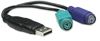 Manhattan Usb-A To Ps/2 Converter Cable 15Cm Male To Female Black Connects Two P 179027