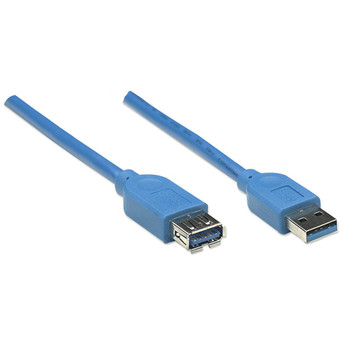 Manhattan Usb-A To Usb-A Extension Cable 2M Male To Female Blue 5 Gbps Usb 3.2 G 322379