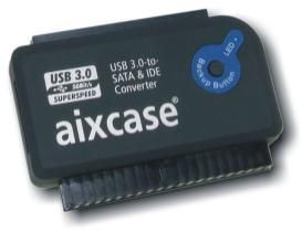 Aixcase AIX-BLUSB3SI-PS USB 3.0-to-SATA&/IDE-Konverter AIX-BLUSB3SI-PS