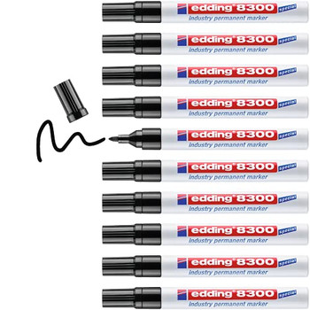 edding 8300 permanent marker x/t black Box of 10 EDD8300001