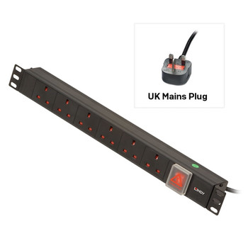 Lindy 1U 6 Way  Sockets Horizontal Pdu With  Plug. Type: Three-Phase Mountin 73560