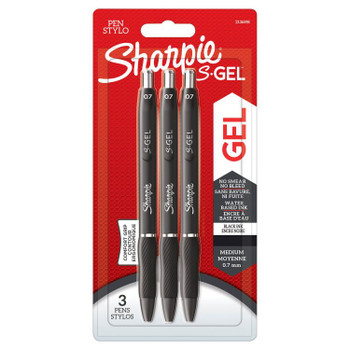 Sharpie Gel Pens 0.7mm Black pack of 3 2136598