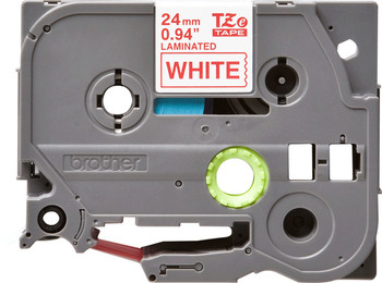 Brother Laminated Tape 24Mm. Label Colour: Red On White Tape Type: Tze Print Tec TZE252