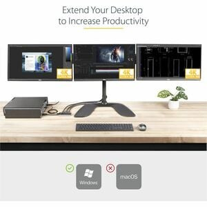 Startech 3-Port Displayport 1.4 Splitter Displayport To 3X Dp Multi-Monitor Adap MST14DP123DP