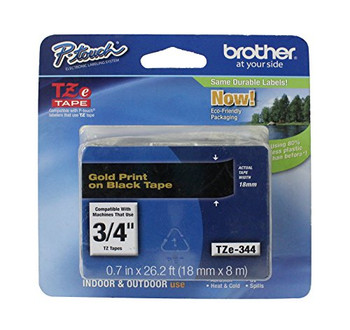 Brother TZE344 Gold on Black TZE344