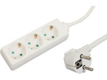 MicroConnect GRU003W 3-way Scho Socket 1.8M White GRU003W