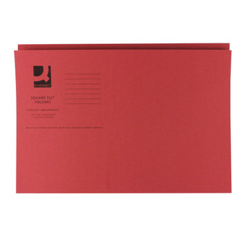Q-Connect Square Cut Folder Mediumweight 250gsm Foolscap Red Pack of 100 KF KF01186