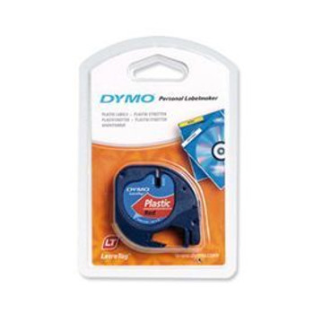 Dymo 91203 12mmx4m Black On Red Plastic Tape 91203