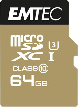 Emtec ECMSDM64GXC10SP MicroSD Card 64GB SDHC CL.10 ECMSDM64GXC10SP