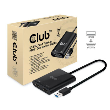 Club3D CSV-1474 adaptor USB 3.1 Typ A > 2x CSV-1474
