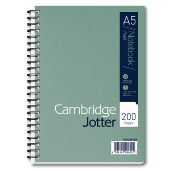 Cambridge Ruled Margin Wirebound Jotter Notebook 200 Pages A5 Pack of 3 400 JD00693